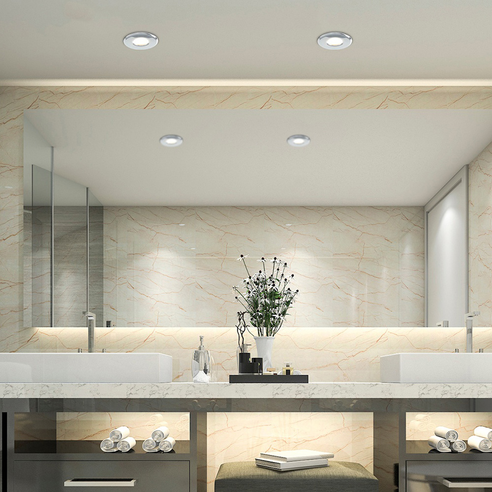 ValueLights Chrome Warm White LED Ceiling Downlight 4 Pack Image 2