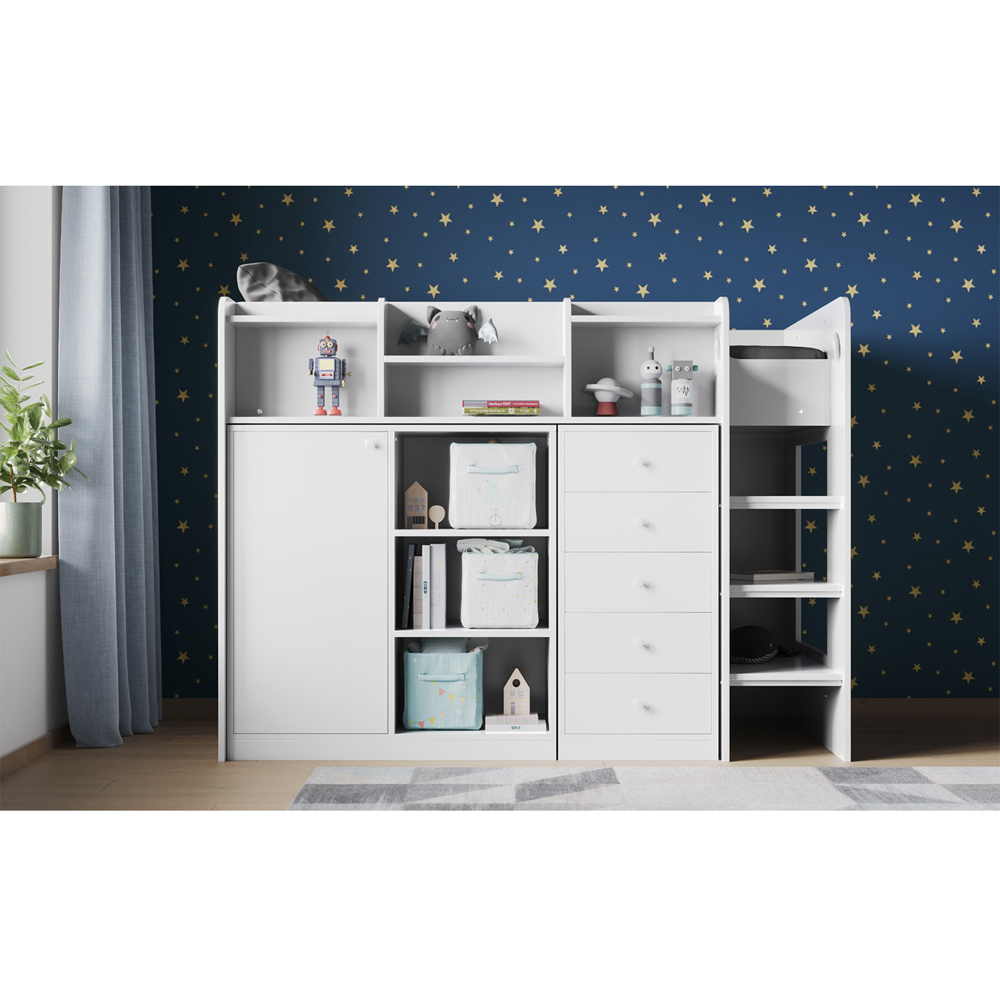 Flair Wizard Junior Single White High Sleeper Storage Station Image 4