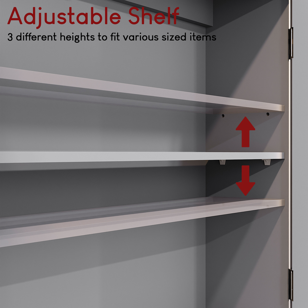 Bath Vida Priano 2 Door Grey Wall Mounted Bathroom Cabinet Image 5