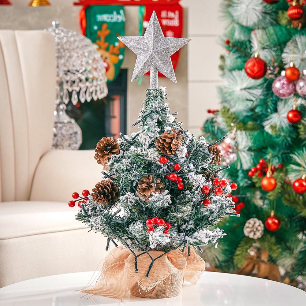 Living and Home Pre-Lit Tabletop Christmas Tree with Star Topper Image 8