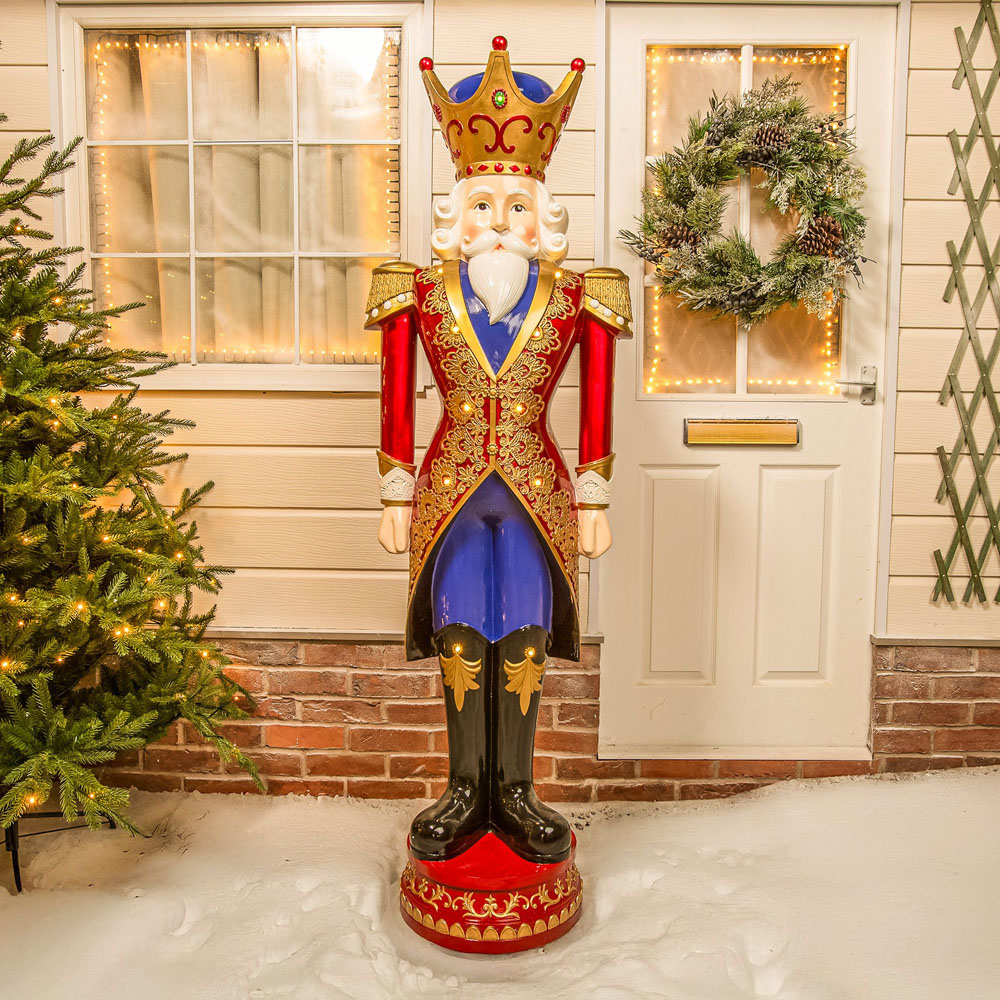 The Christmas Centre Red, Blue and Cream Traditional Nutcracker King 6ft Image 2