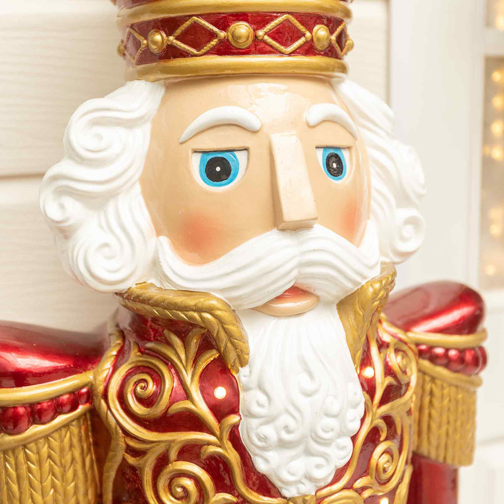 The Christmas Centre Red and Gold LED Lights Traditional Nutcracker King 5.5ft Image 5