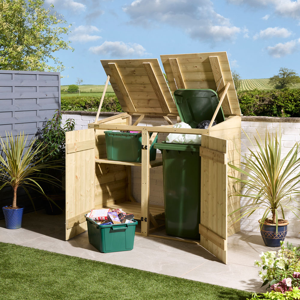 Rowlinson Premier Single Shiplap Bin Store with Box Store Image 6