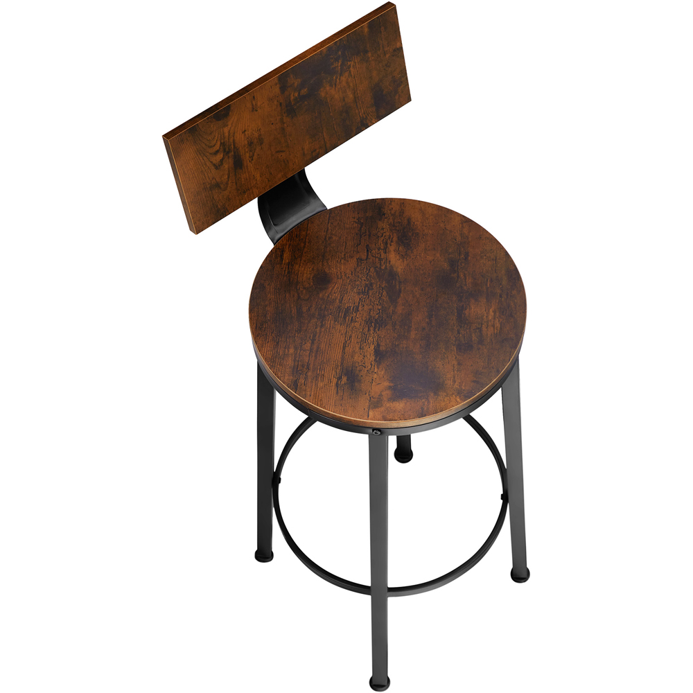 tectake Poole Dark Wood Set of 2 Bar Stool Image 3