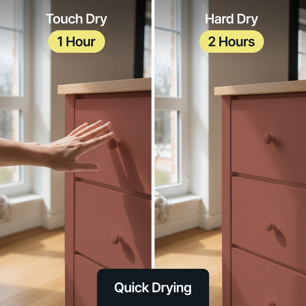 Hemway Red Oxide Furniture and Walls Matt Chalk Paint 1L Image 7