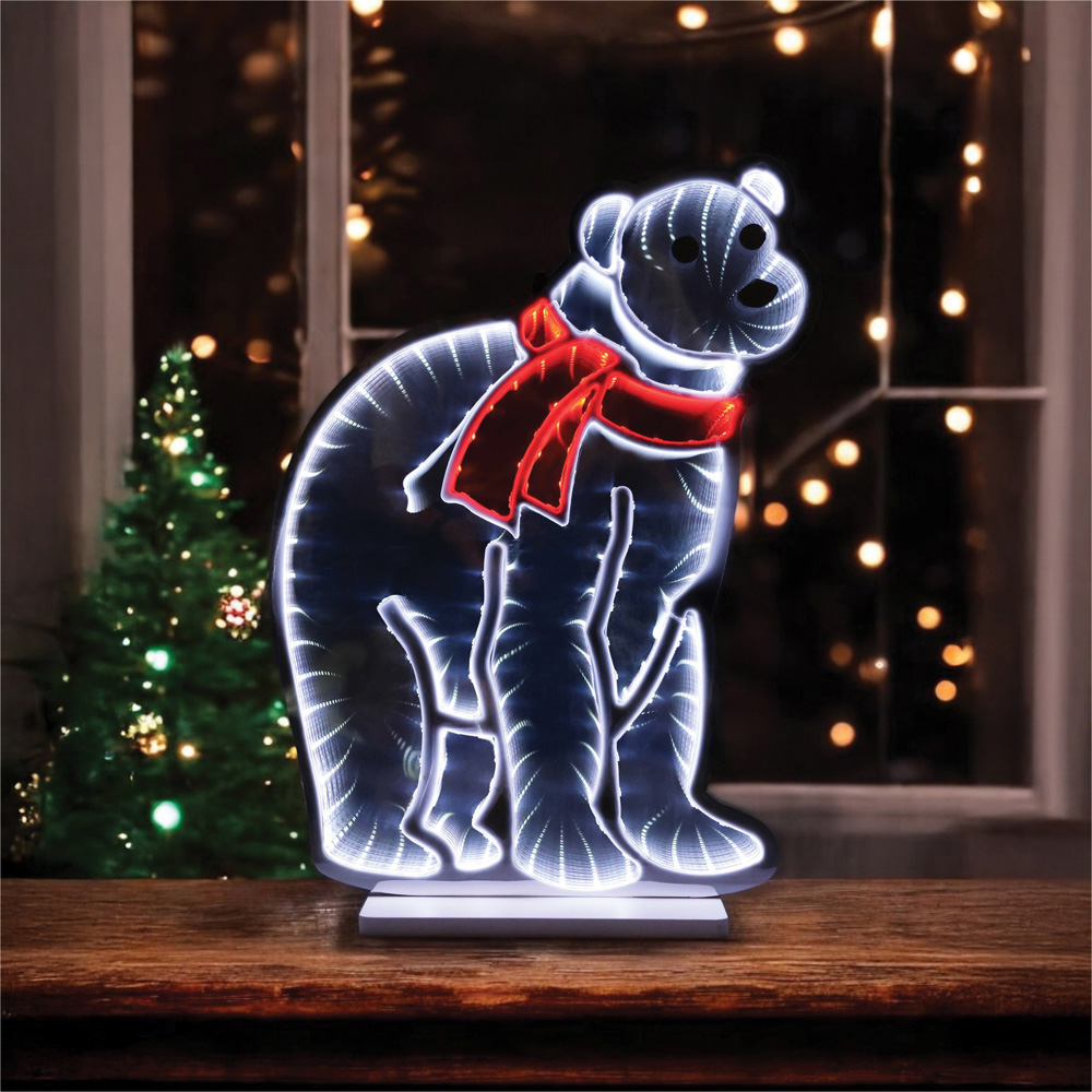 Xmas Haus 175 Super Bright LED Polar Bear Infinity Light 32 x 42cm Image 3