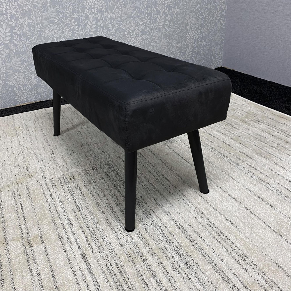 Kosy Koala Arrow Rocco 4 Seater Dining Set with Bench Dark Grey and Black Velvet Image 3