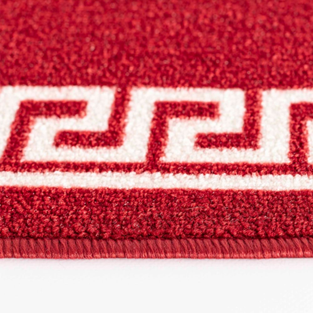 Desire Rugs Havana Red and White Greek Key Anti Slip Door Mat 300 x 80cm Image 3