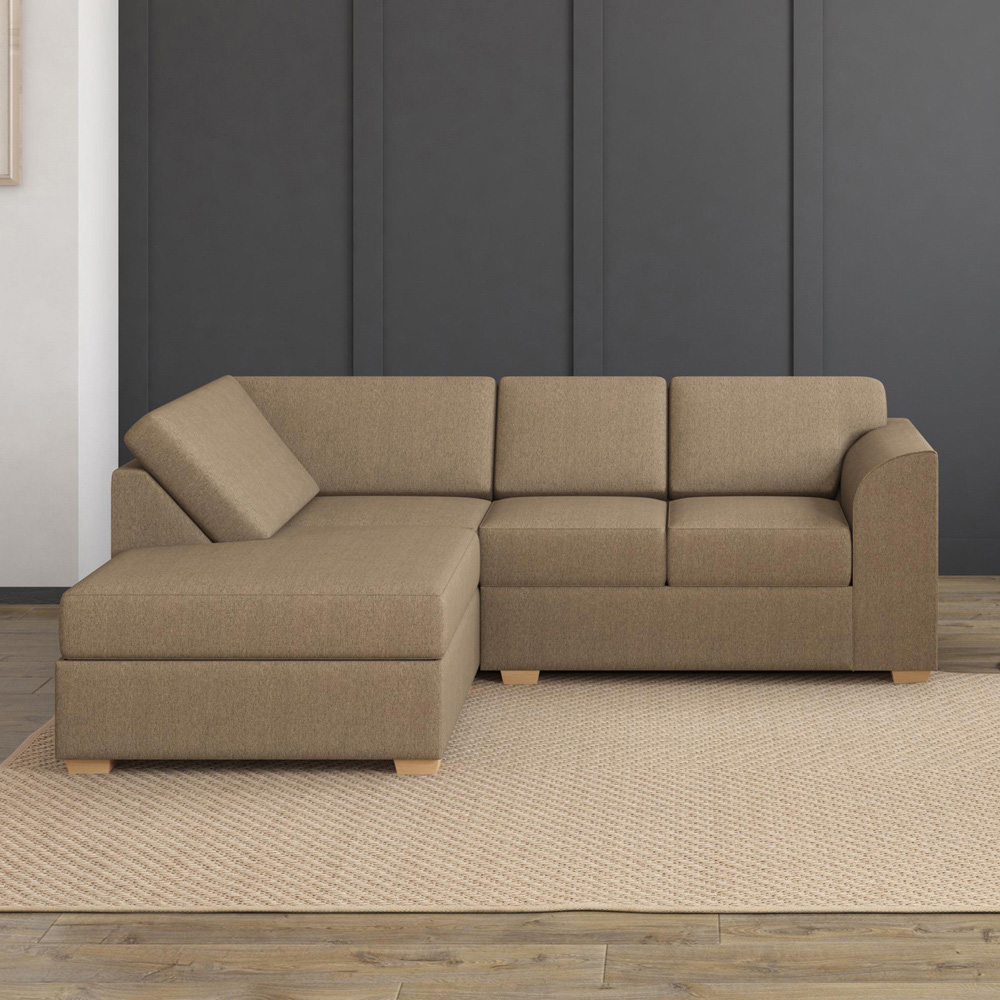Modo 3 Seater Venice Nutmeg Left Hand Fixed Back L-Shape Corner Sofa Image 6