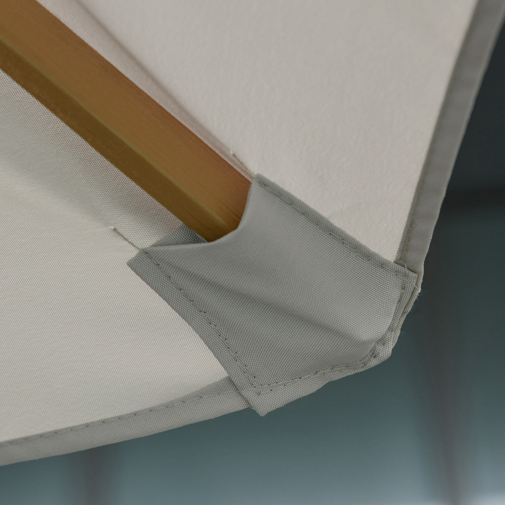 Outsunny Grey Bamboo Rope Pully Parasol 3m Image 3