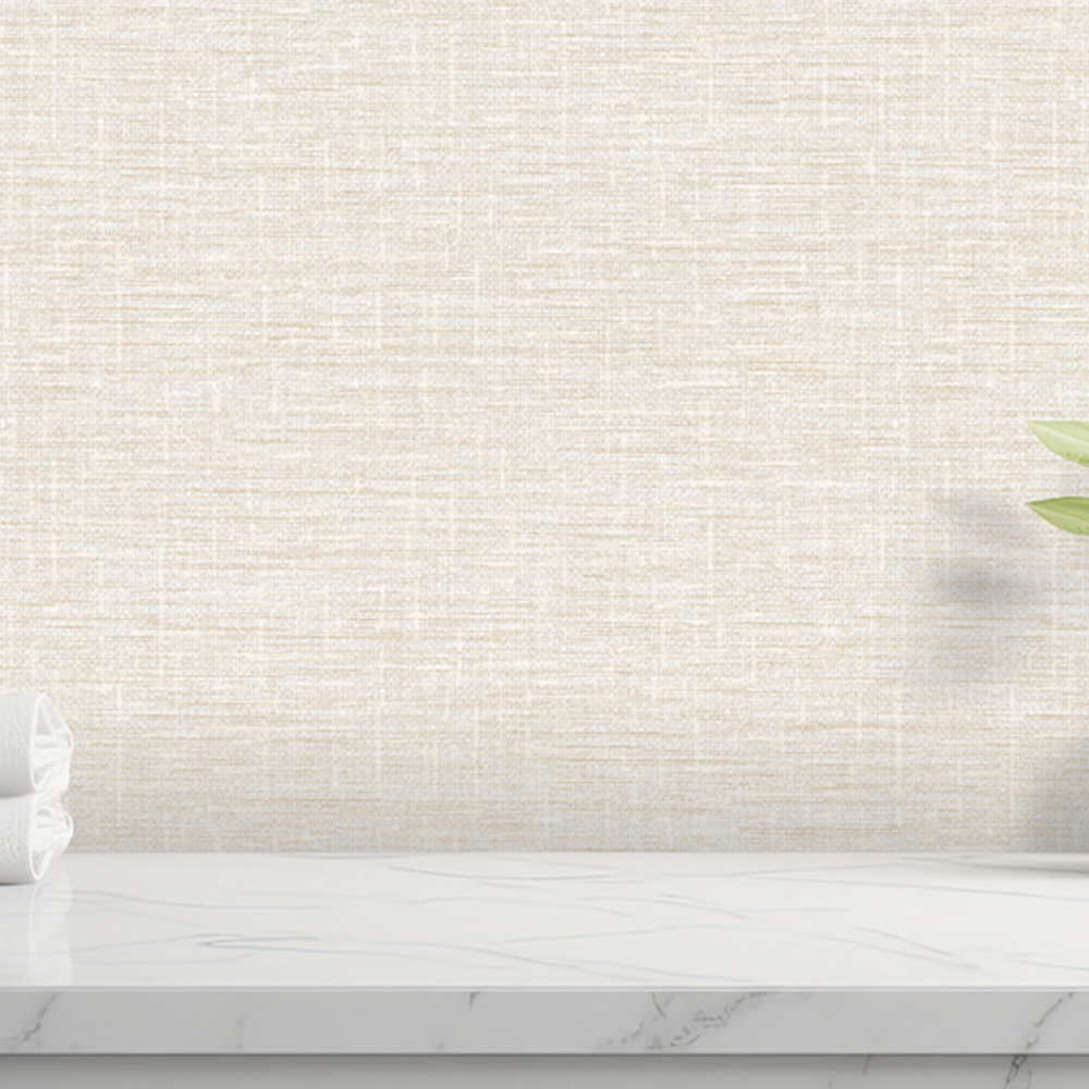 Design ID Hessian Beige and Silver Wallpaper Image 3
