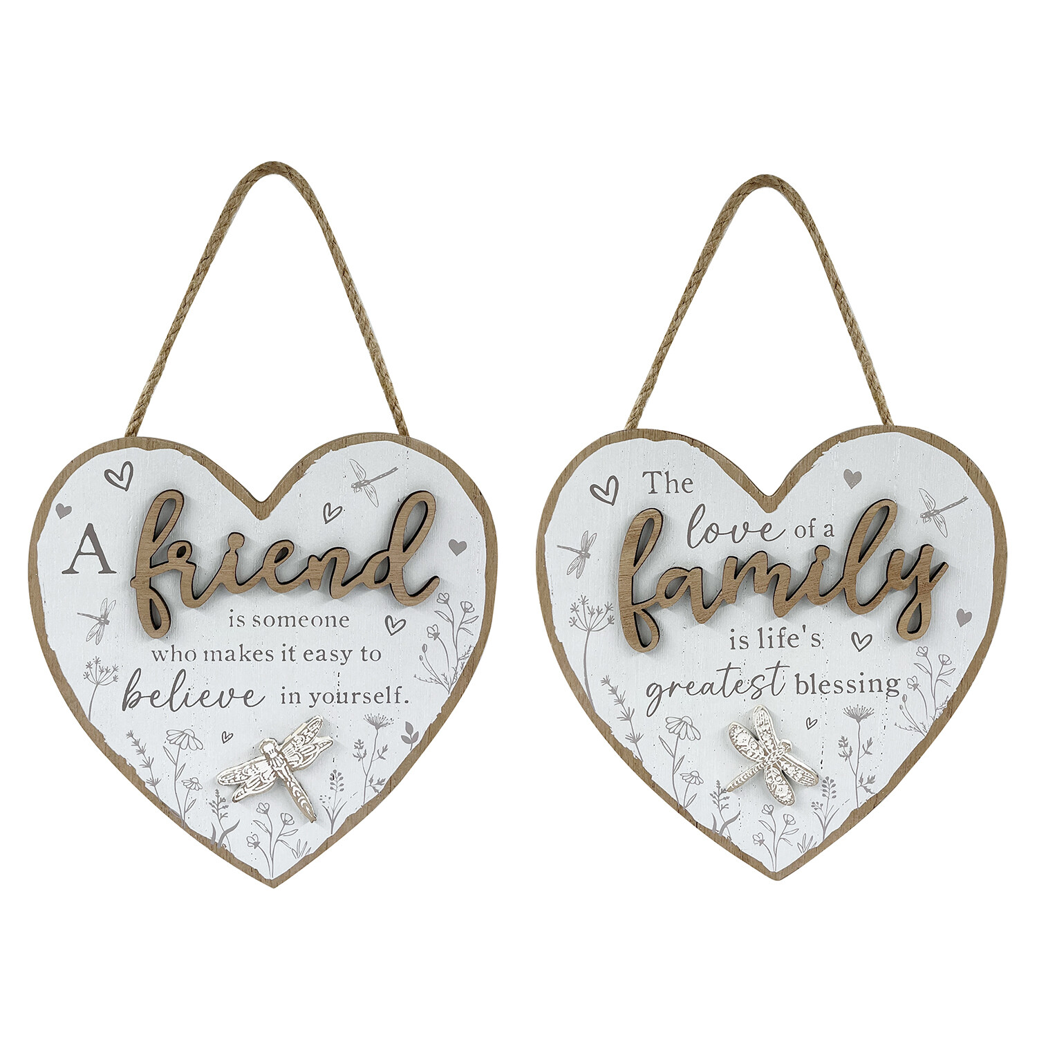 Hanging Heart Sentiment Sign - Multicolour Image 1