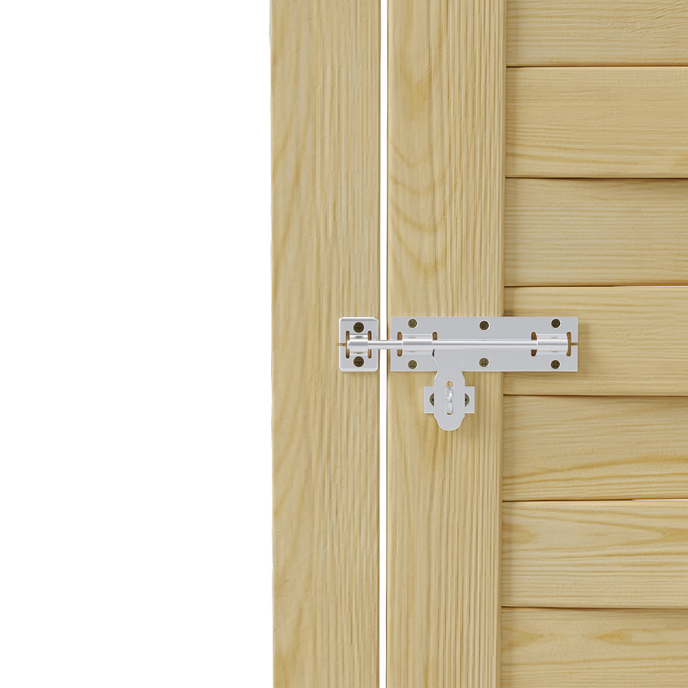 Living and Home Lattice Top Wooden Garden Gate with Door Latch 70.8 x 35.4 inch Image 3