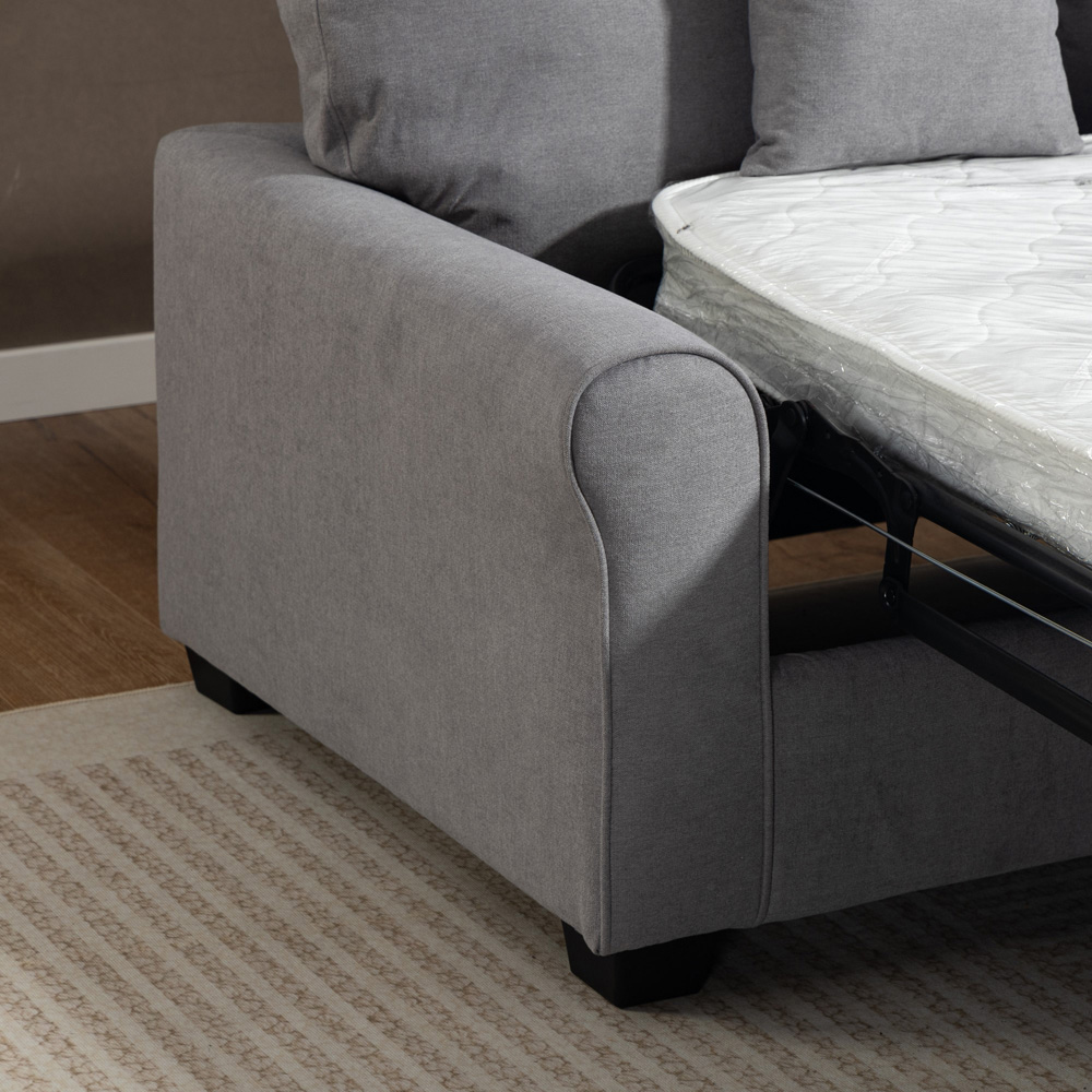 Artemis Home Lewiston 2 Seater Grey Fabric Sofa Bed Image 3
