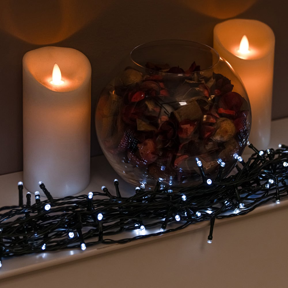 The Christmas Centre 50 Bright White LED Multifunction Green Cable String Light 5m Image 2