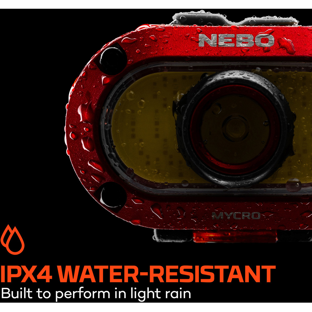 Nebo Mycro 550+ 2-in-1 550 Lumens Red Rechargeable Detachable Headlamp and Cap Light Image 8