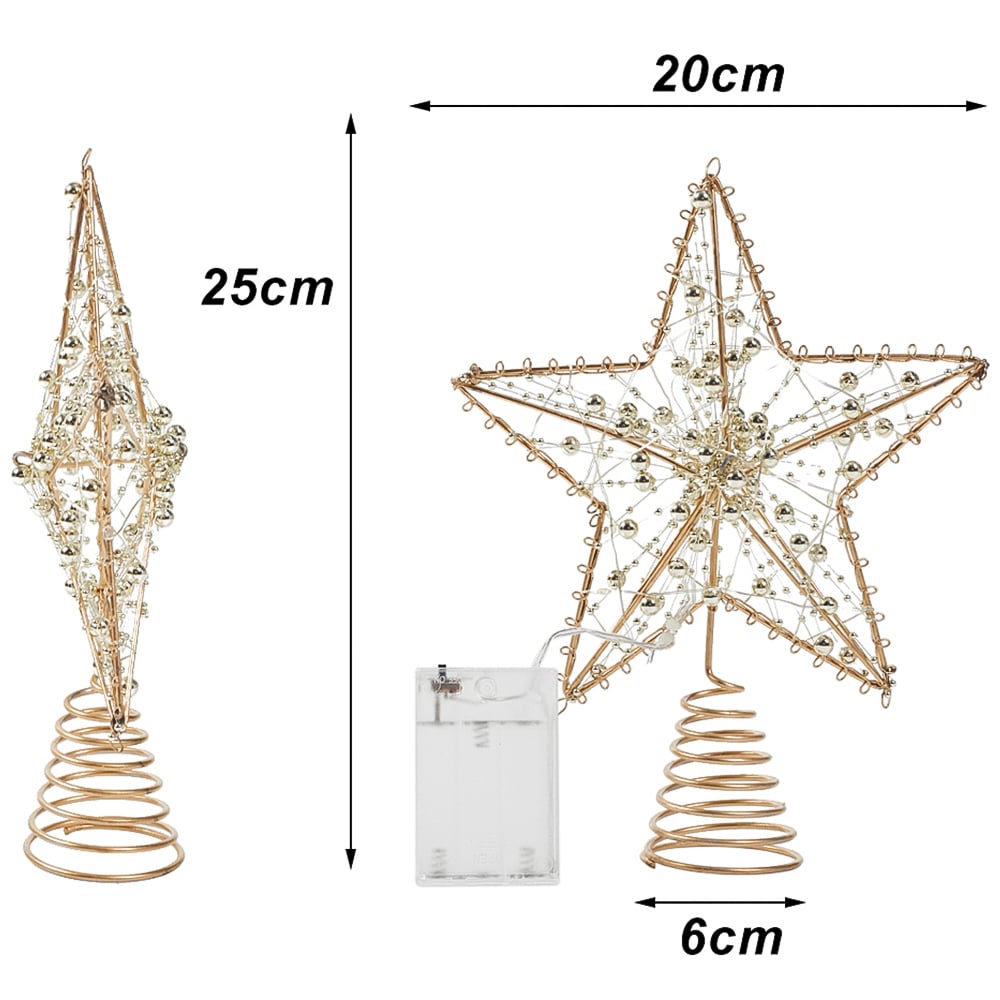 Living and Home Modern Metal Pre-Lit Star Christmas Tree Topper Image 9