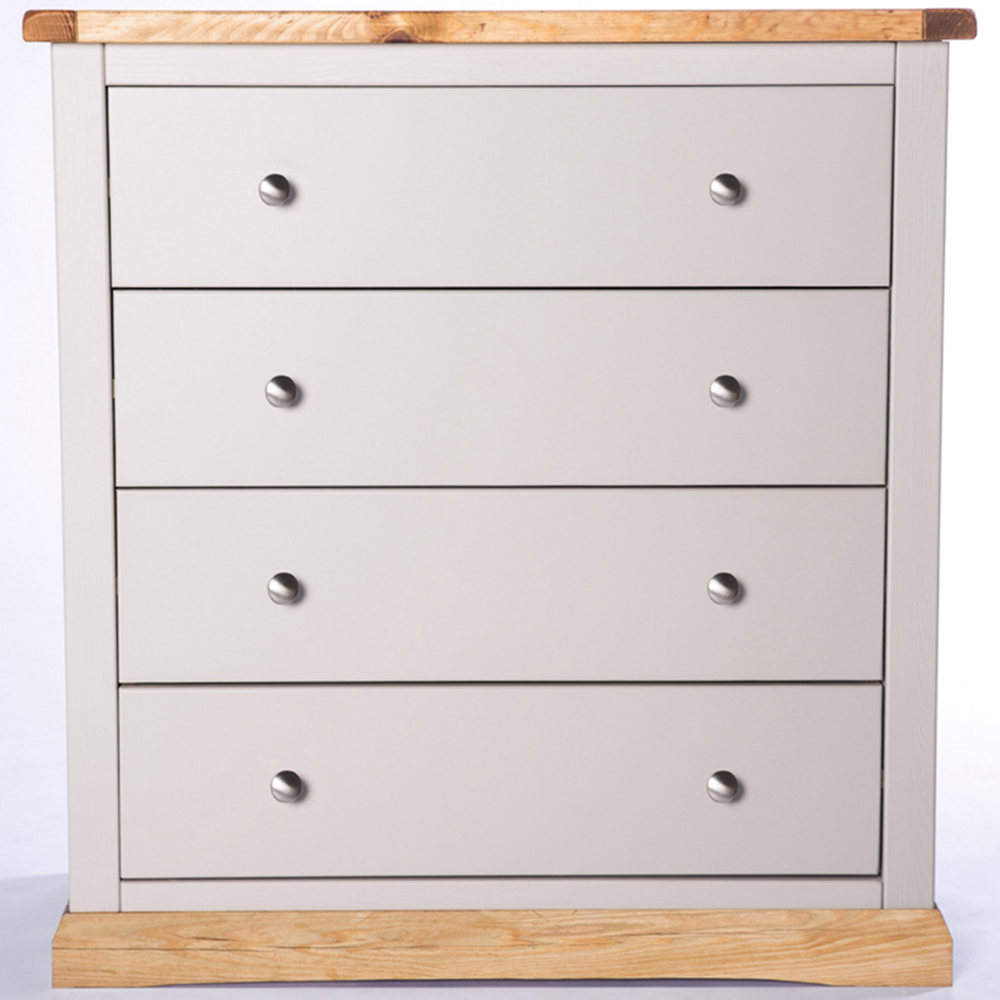 Bomporto 4 Drawer Light Grey Chest of Drawers with Chrome Knobs Image 3