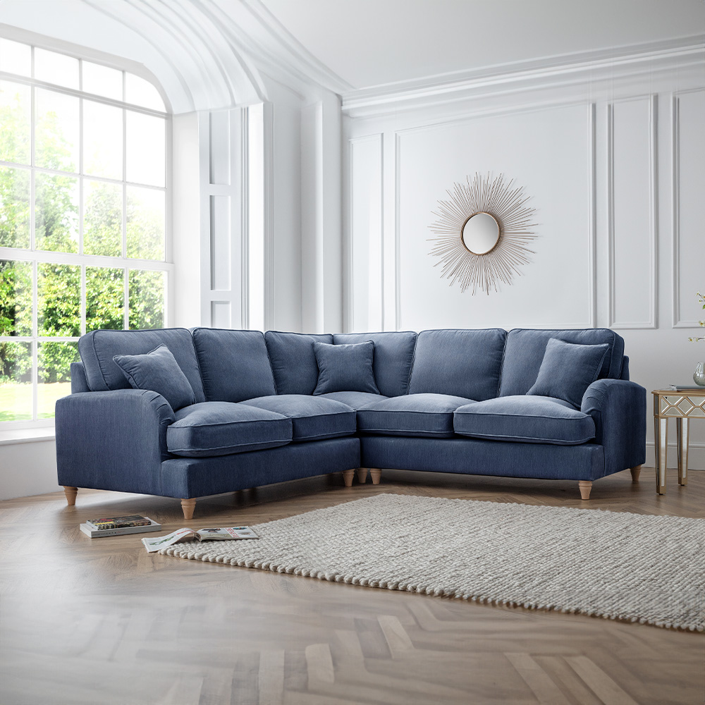 The Vienna 5 Seater Navy Corner Sofa Image 5