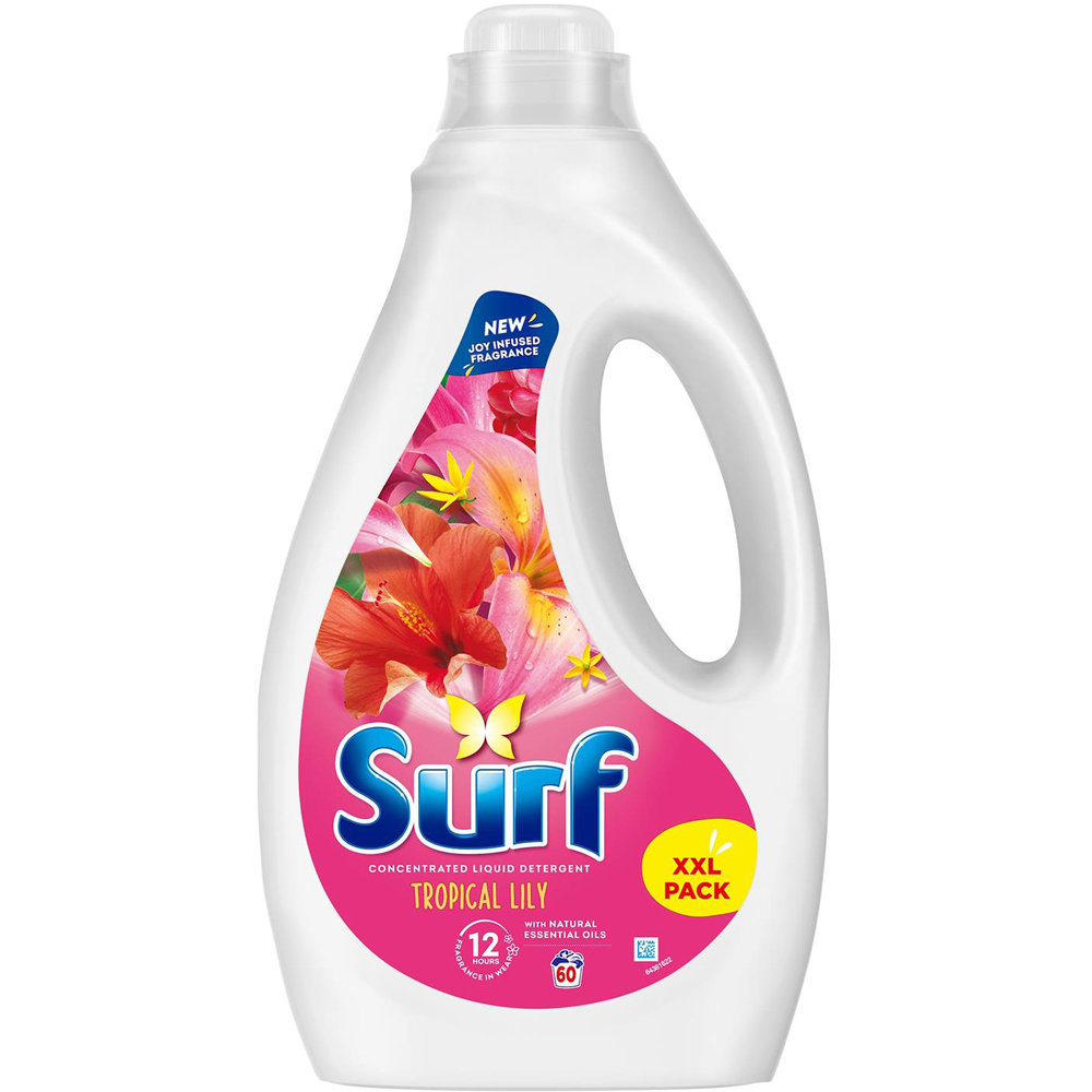 Surf Tropical Lily Laundry Washing Liquid Detergent 60 Washes 1.62L 3 Pack Image 2