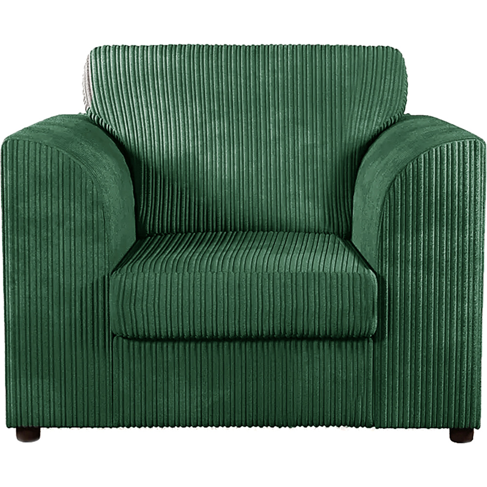 Luxor 5 Seater Green Jumbo Cord Scatter Back Sofa Suite Image 4