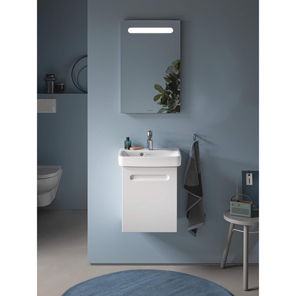 Duravit Matt White LED Wall Mirror 70 x 45cm Image 2