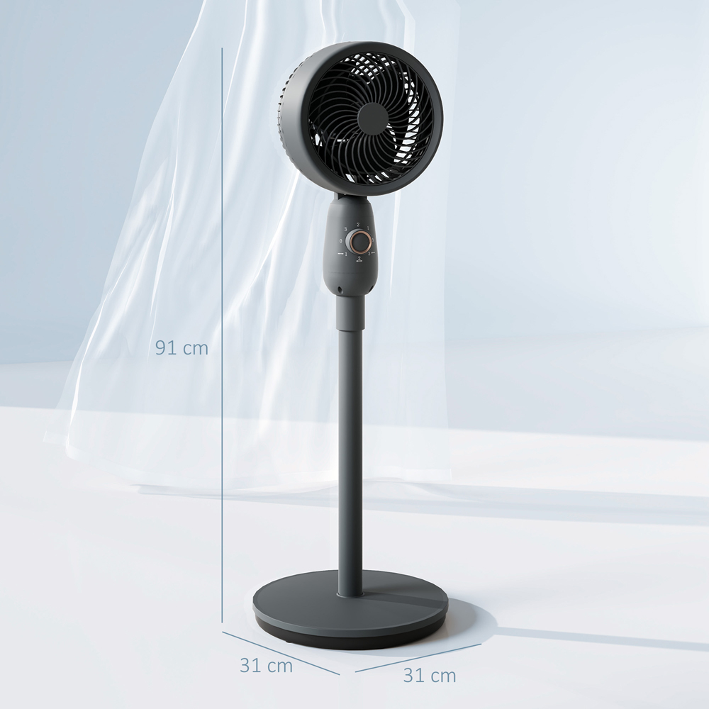 Portland Grey Powerful Air Circulator Pedestal Fan 35 inch Image 9