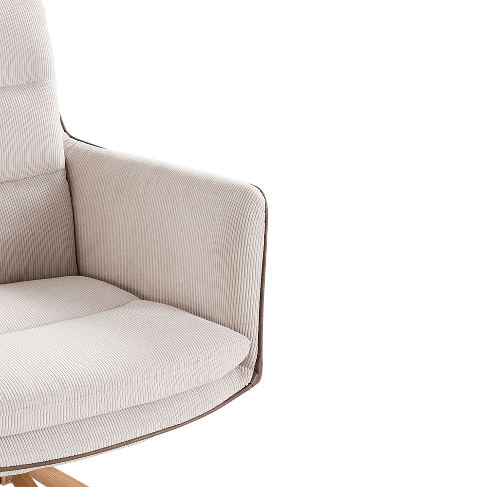 Living and Home Beige Modern Office Chair Accent Chair Image 4