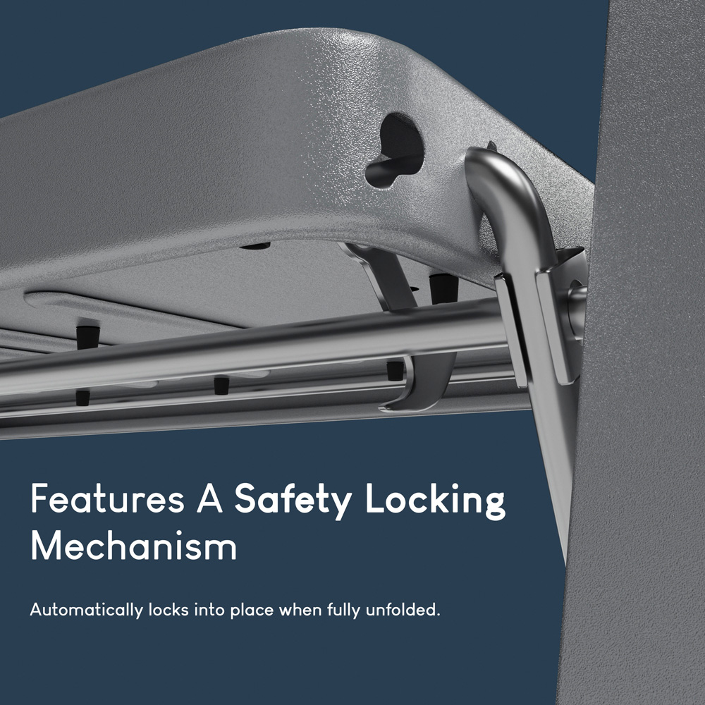 Home Vida 4 Step Grey Ladder with Anti Slip Mat Image 3