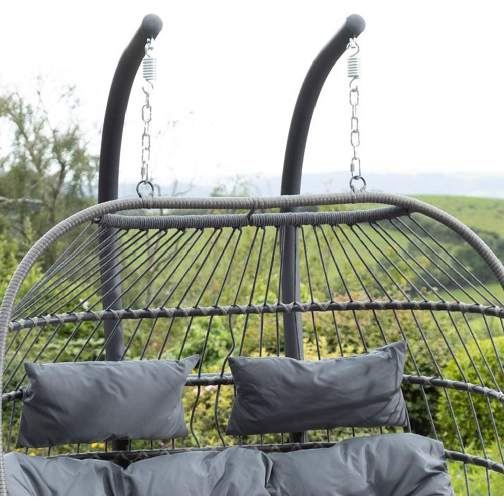 Artemis Home Haversham 2 Seater Dark Grey Swing Chair Image 3