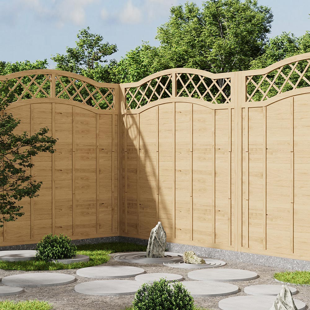 Living and Home 6 x 6ft Lattice Top Wooden Garden Fence Panel Image 7