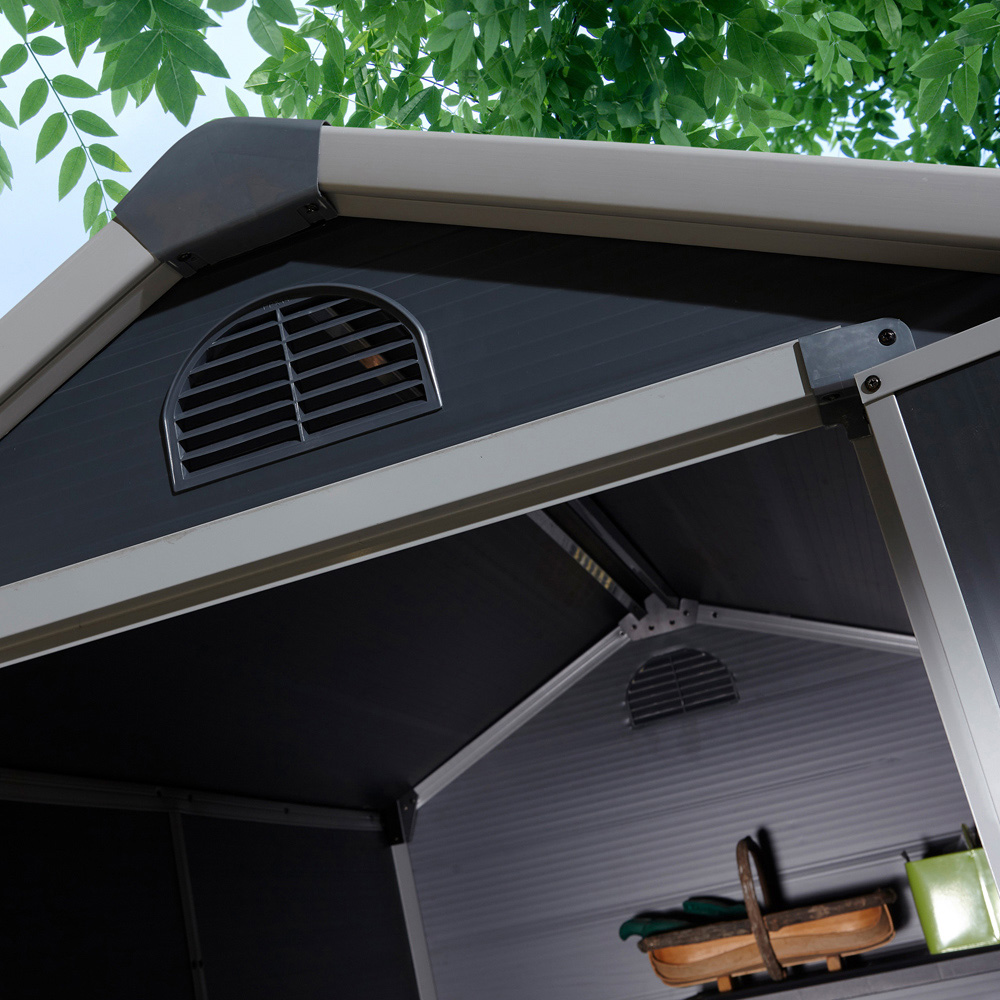 Rowlinson Airevale Plastic Apex Shed Dark Grey with Foundation Kit 4 x 6ft Image 8