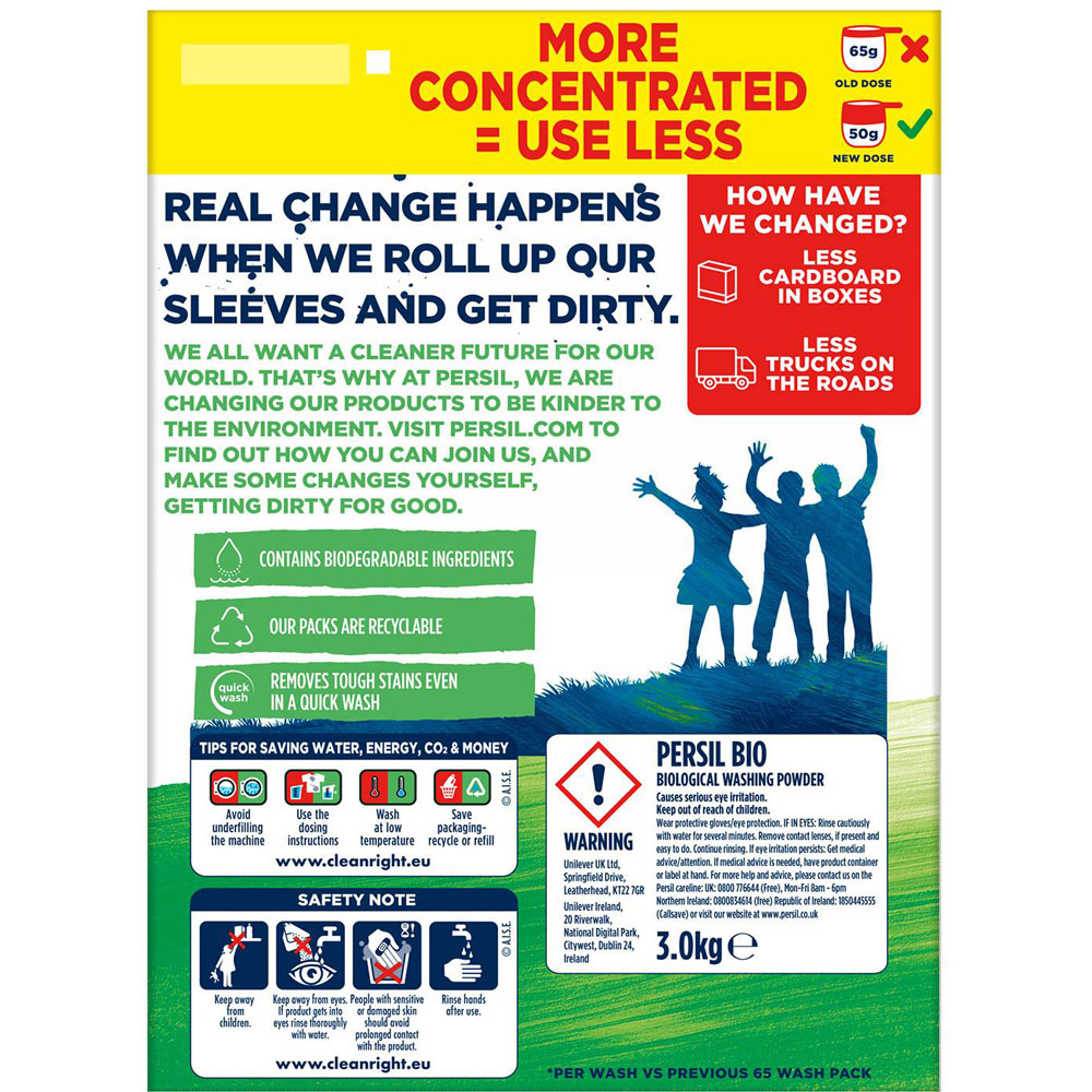 Persil Bio Washing Powder 60 Washes 3kg Image 2