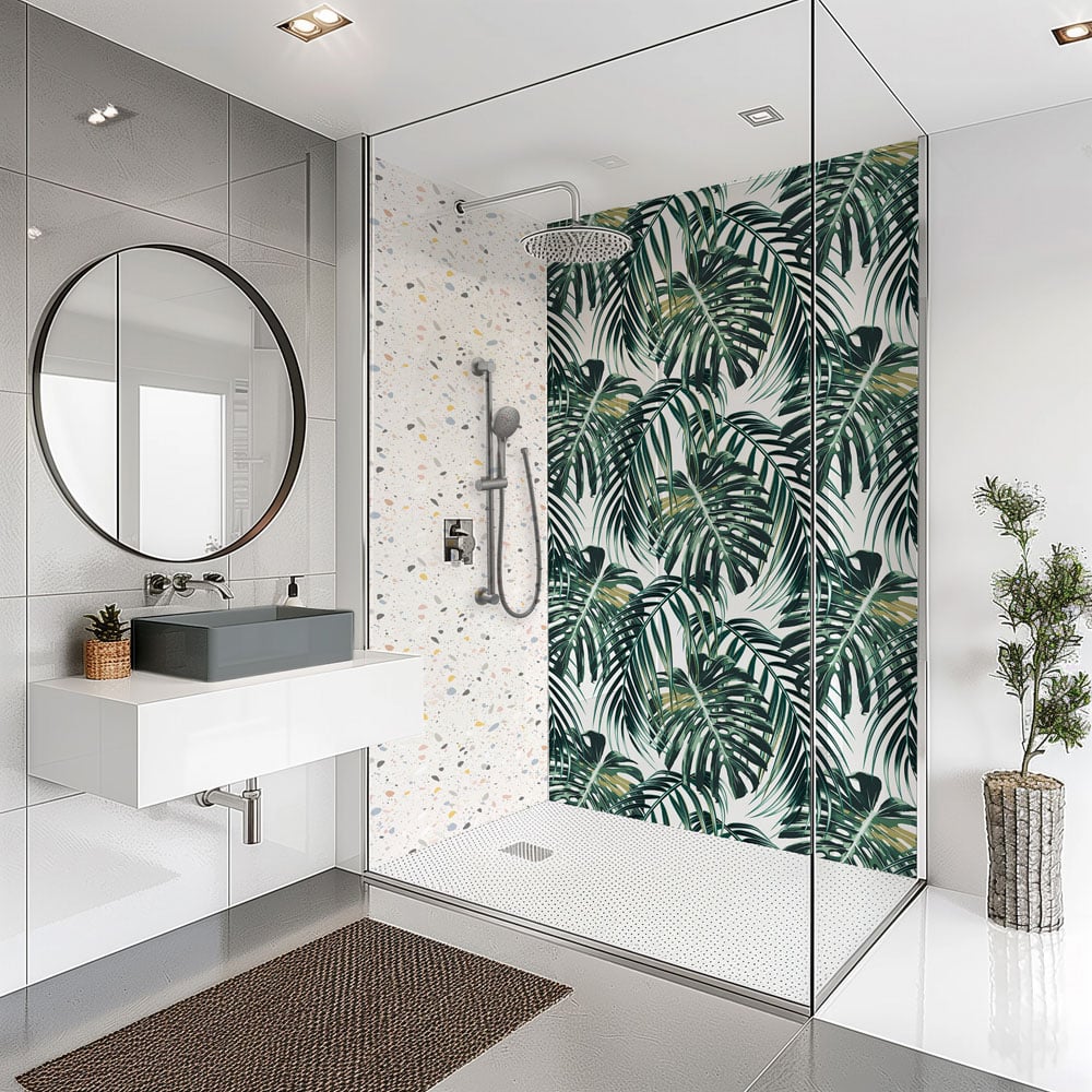 Splashbax Premium Artisan Monstera Leaves Acrylic Bathroom Wall Panel 2400 x 1200mm Image 5