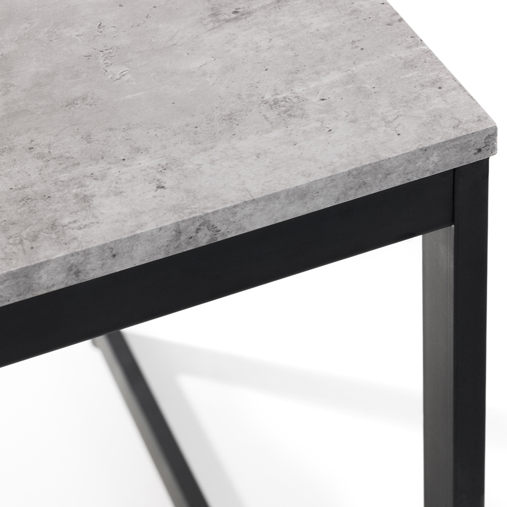 Julian Bowen Staten Concrete Effect 4 Seater Dining Set Black Image 7