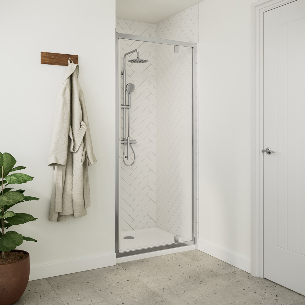 Bathstore Atlantis Chrome Frameless Pivot Door 900mm Image 2