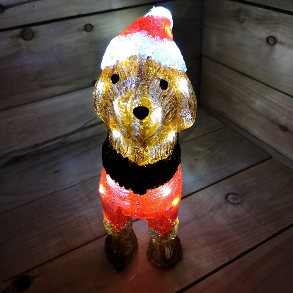 Samuel Alexander Ice White LEDs Acrylic Dachshund Christmas Decoration 36cm Image 4