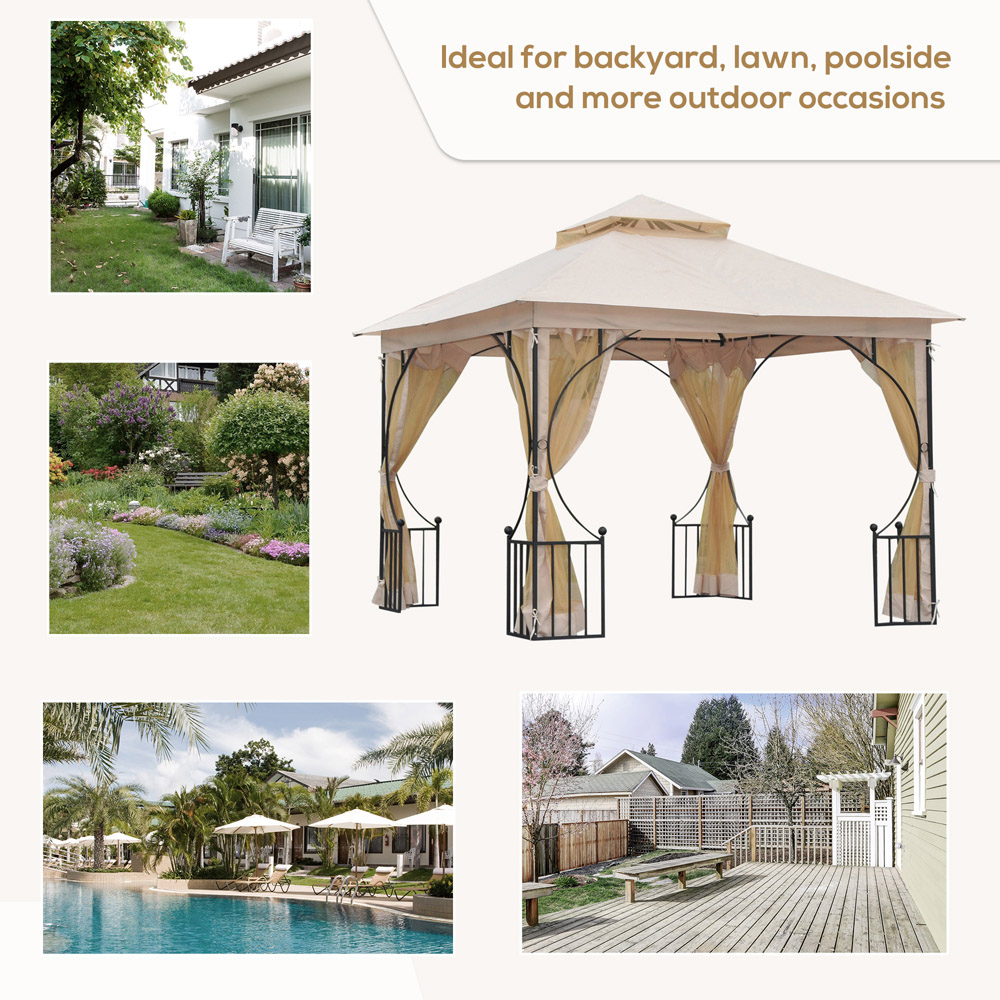 Outsunny 3 x 3m Sun Patio Pavilion Gazebo Tent Image 3