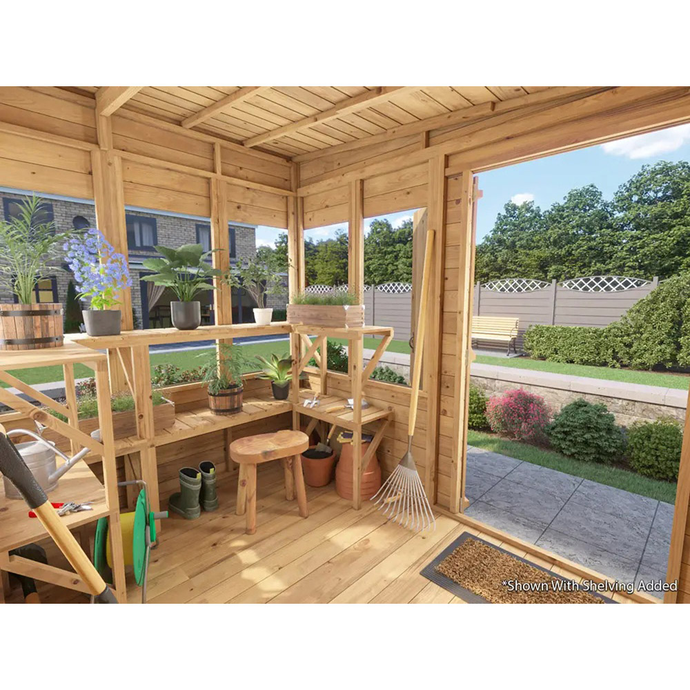 Dunster House Overlord 8 x 6ft Modular Brown Superfelt Pent Potting Shed Image 4
