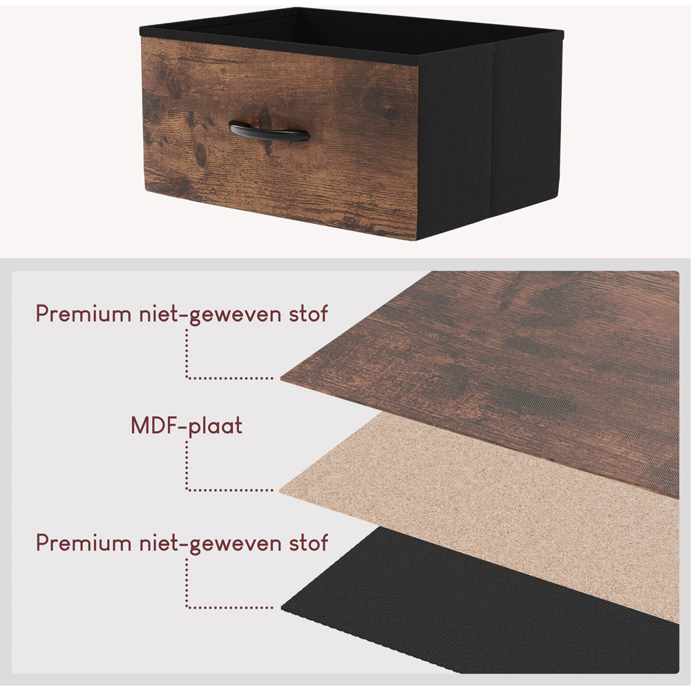 Vida Designs Chorley 10 Drawer Rustic Brown Fabric Chest of Drawer Image 8