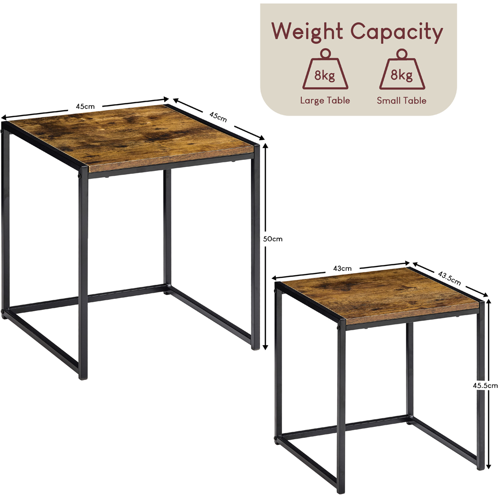 Vida Designs Brooklyn Dark Wood Nest of Tables Set of 2 Image 9