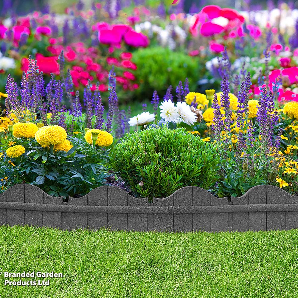 Garden Gear 15 x 120cm 6 Pack Grey Ultra Curve Carolina Garden Border Edging Image 2