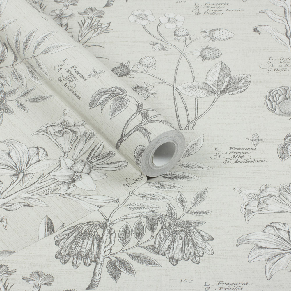 RHS Botanical Sketchbook Cream Wallpaper Image 2