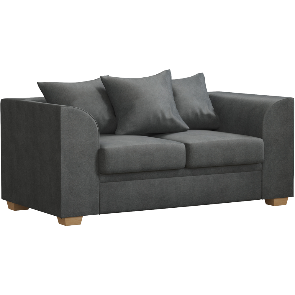 Modo 5 Seater Steel Plush Velvet Scatter Back Sofa Set Image 3