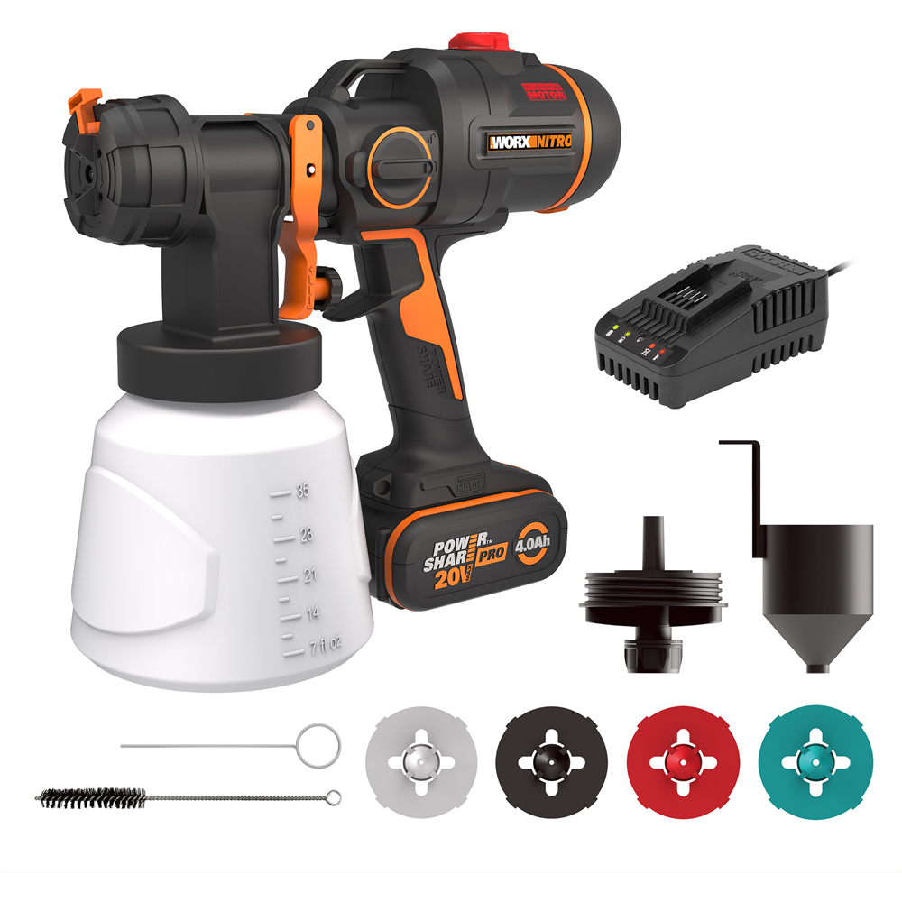 Worx WX020 20V HVLP Cordless Paint Sprayer with Battery and Charger Image 2