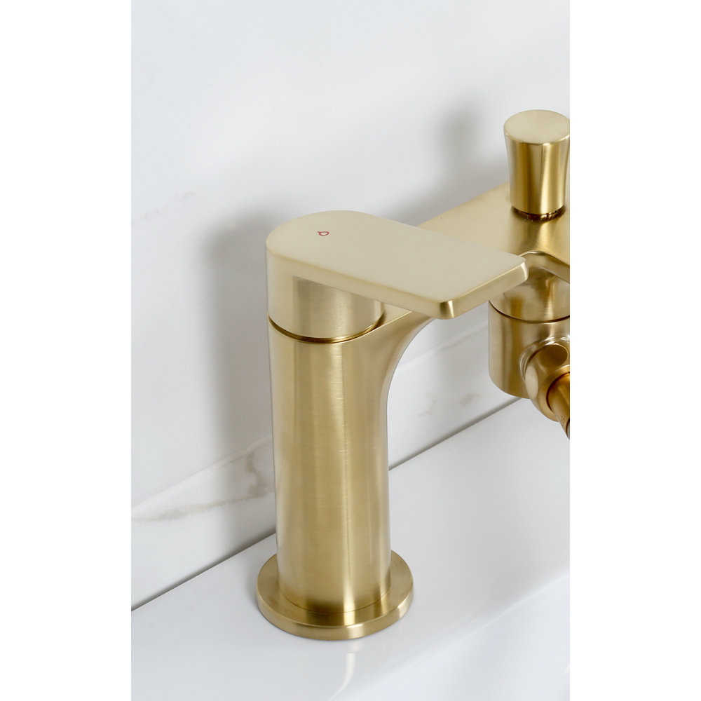 Bristan Frammento Brushed Brass Bath Shower Mixer Tap with Handset Image 3