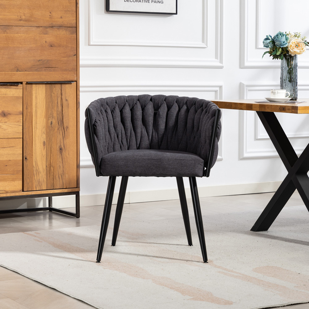 Artemis Home Aneta Set of 2 Charcoal Grey Dining Chairs Image 3