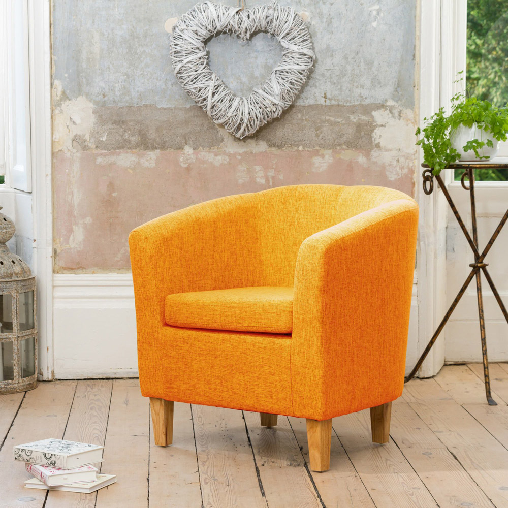 Artemis Home Alderwood Orange Hessian Tub Chair Image 3