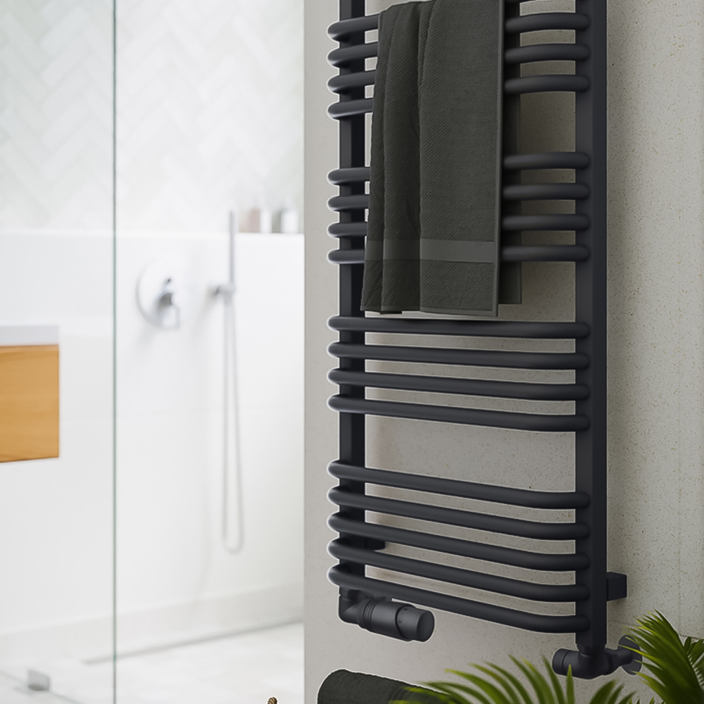 Terma Alex Modern Grey Heated Towel Rail 1580 x 500mm Image 6