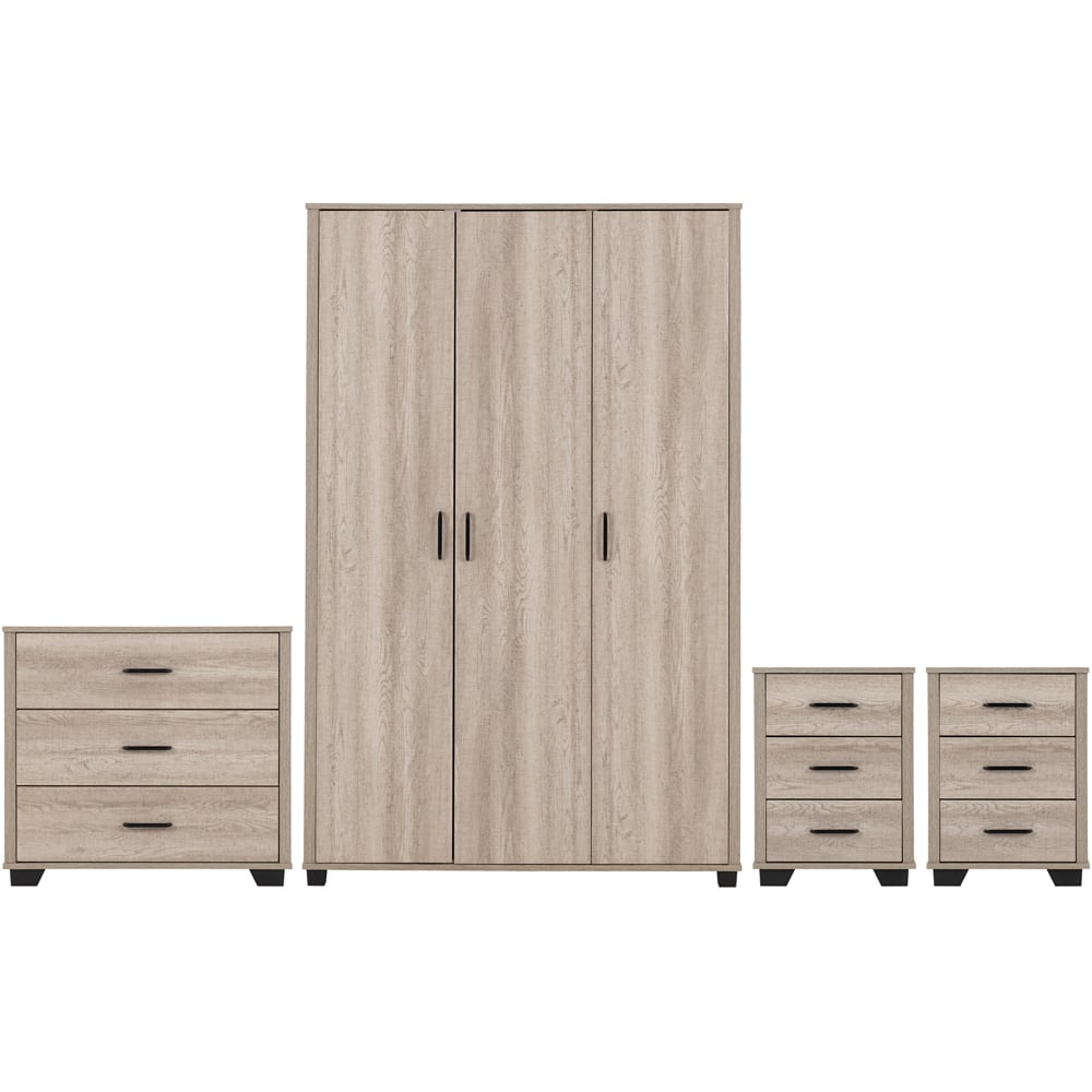 Seconique Oliver Light Oak Effect 4 Piece Bedroom Furniture Set Image 2